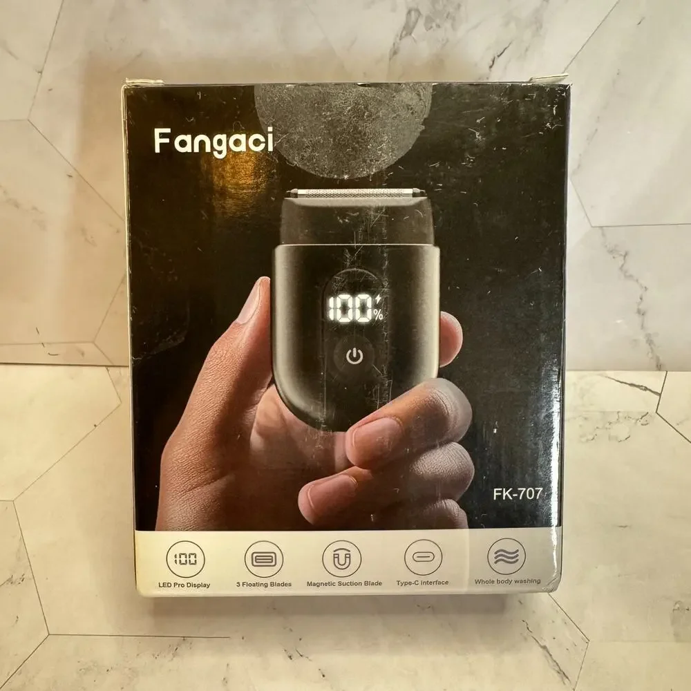 Fangaci Mini Electric Shaver for Men FK-707 Portable Travel Razor Used Once